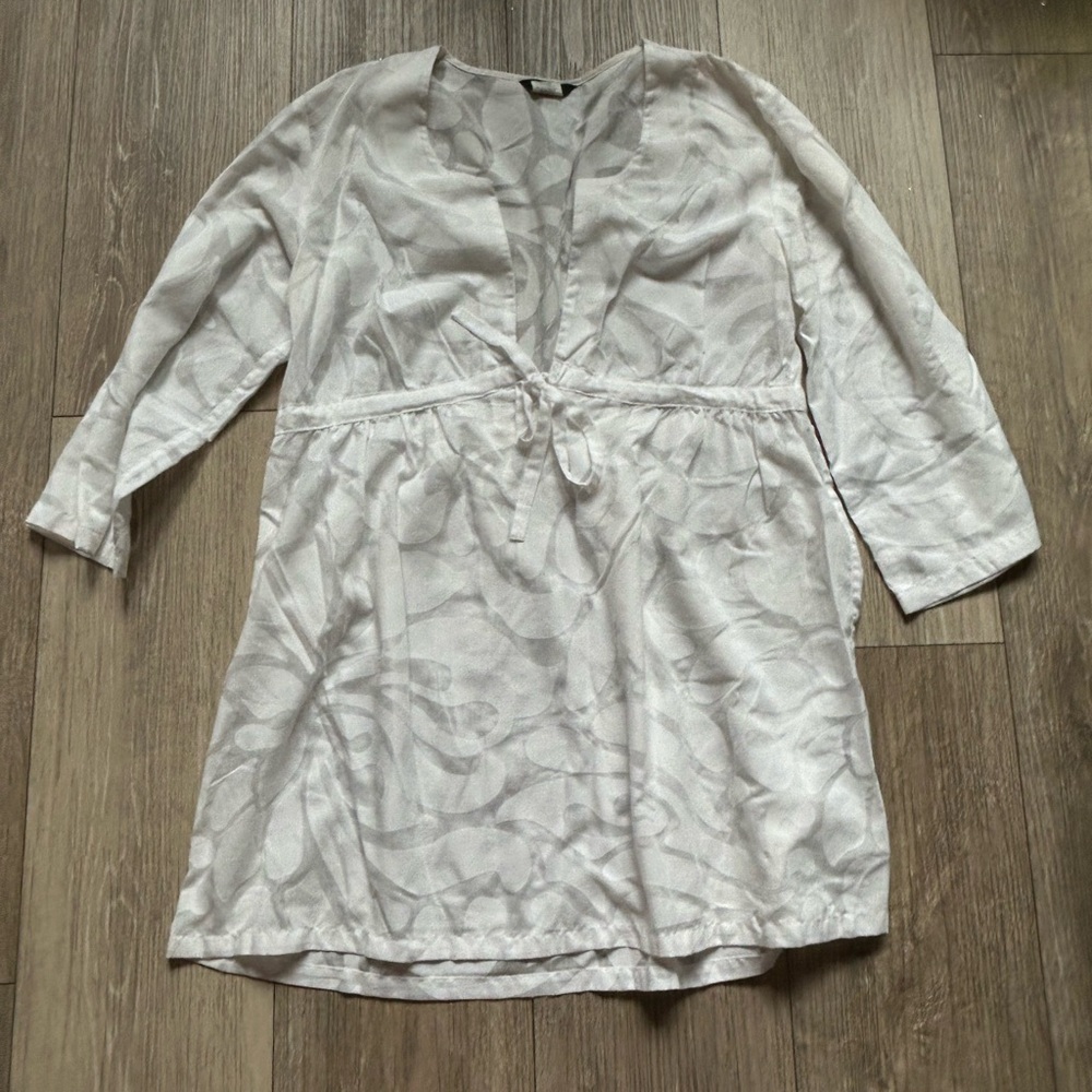 J. Crew White Patterned Top